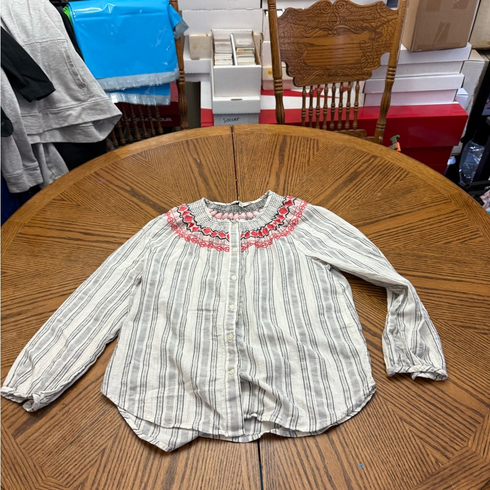 Lucky Brand Kids Blouse with Red Embroidery